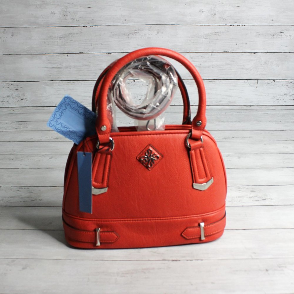 Simply Vera Wang Women's Crossbody Satchel Handbag Purse Red
